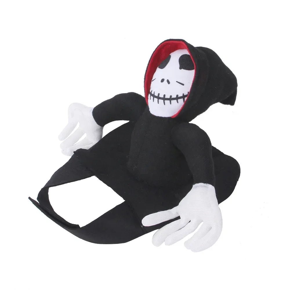 Déguisement de la faucheuse pour chien de couleur noir et blanc. Image produit boutiquechien