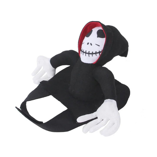 Déguisement de la faucheuse pour chien de couleur noir et blanc. Image produit boutiquechien