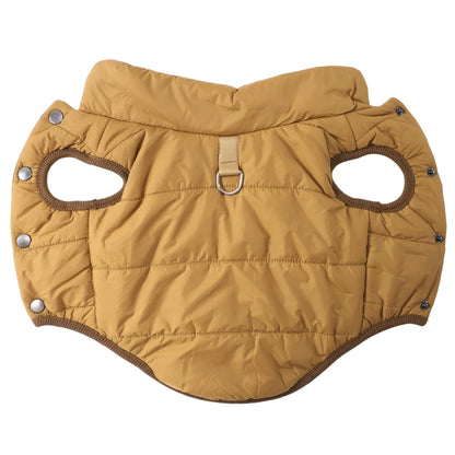 Dessus de la veste pour chihuahua de cpimeir claire avec 4 boutons de pression et une attache de laisse. Image produit Boutiquechien