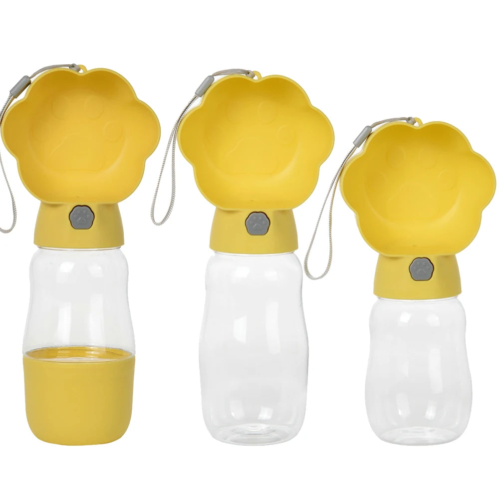 comparatif de tailles des courbes pour chien en forme de patte de couleur jaune. Image produit boutiquechien
