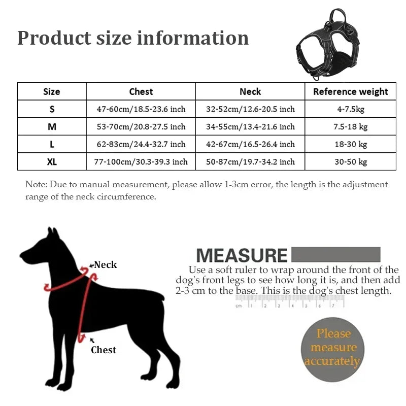 dimension de S à XL de harnais pour chien en nylon 