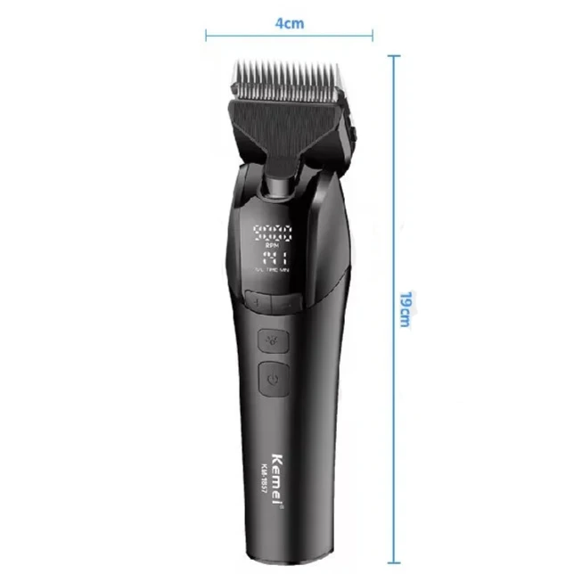 dimension total de la tondeuse pour chien de couleur noir avec une dimension de 19 cm