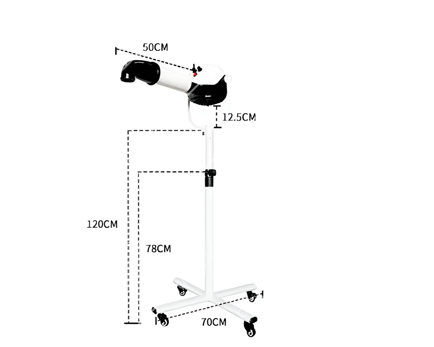 dimension total du pulseur pour chien professionnel de 140cm de haut. Pulseur professionnel chien de Boutiquechien