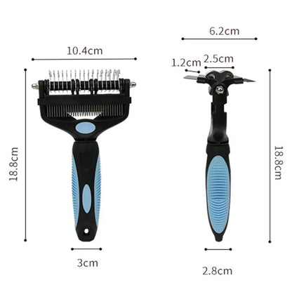 dimensiosn total de la Brosse sous-poil chien professionnel de couleur noir et bleu