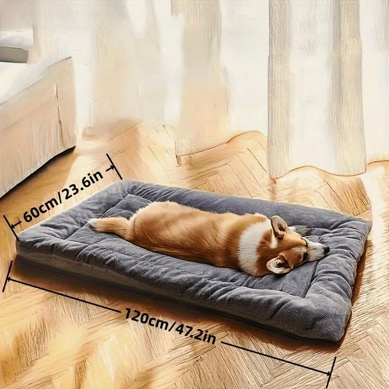 total des dimensiosn du panier pour chien xxl déhoussable avec un chien couché dessus  Image