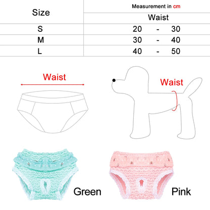 dimension total de la culotte pour chien pour les petits chiens. Image produit Boutiquechien