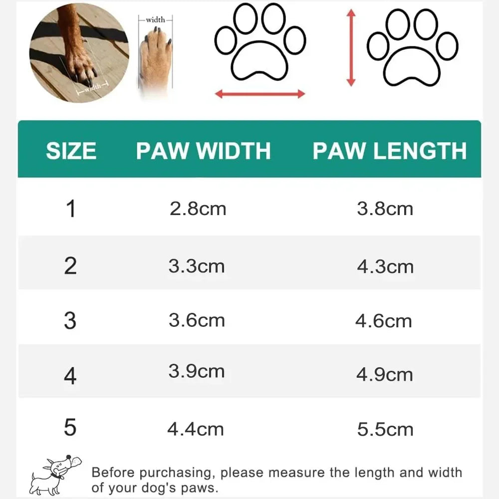 Dimension total des chaussures pour chien de boutiquechien