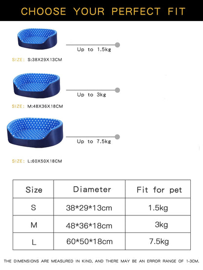 Tout petit panier pour chien dimensions total en forme de tableau