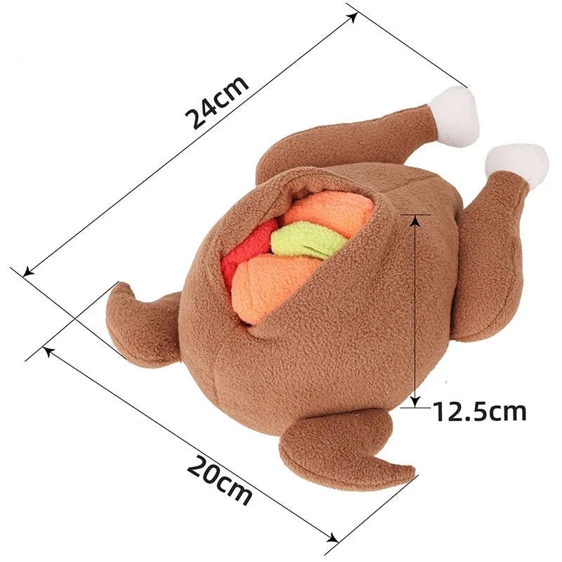 Dimension du poulet pour chien qui sert à la fouille. Image produit Boutiquechien 