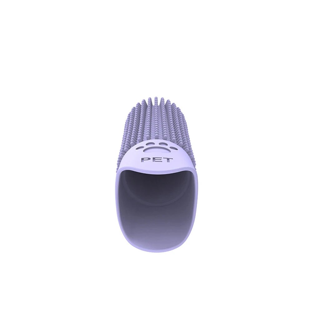 Insertion du doigt pour la brosse à dent de couleur violette pour chien de boutiquechien