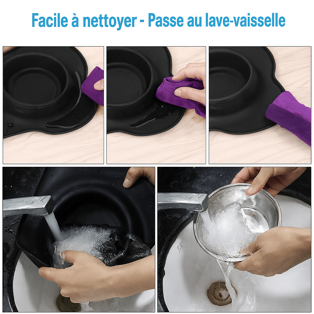 nettoyage facile de la gamelle en caoutchouc et silicone de boutiquechien