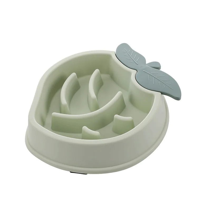 Gamelle chien anti glouton en forme de fraise couleur vert. Parfait pour les chiens glouton. Image produit Boutiquechien