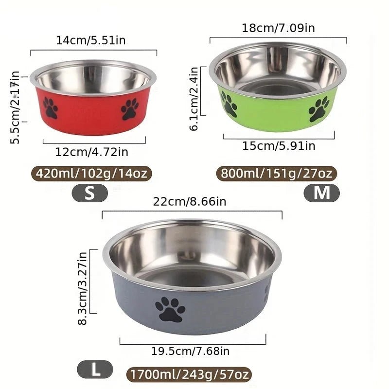 Toutes dimensions de la gamelle en inox anti- dérapante de S à L de boutiquechien