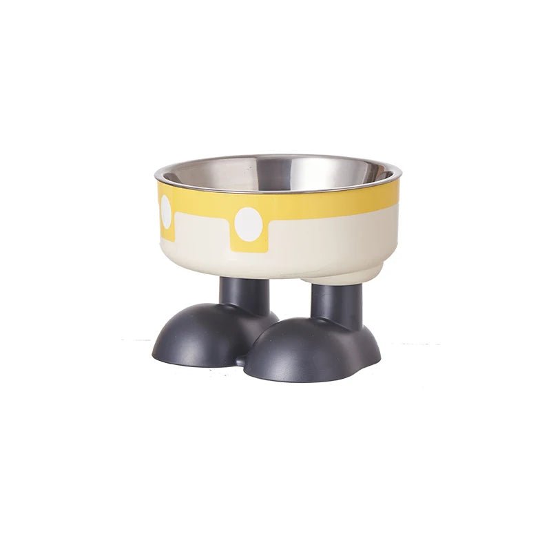 Gamelle chien longues oreilles blanc jaune 
