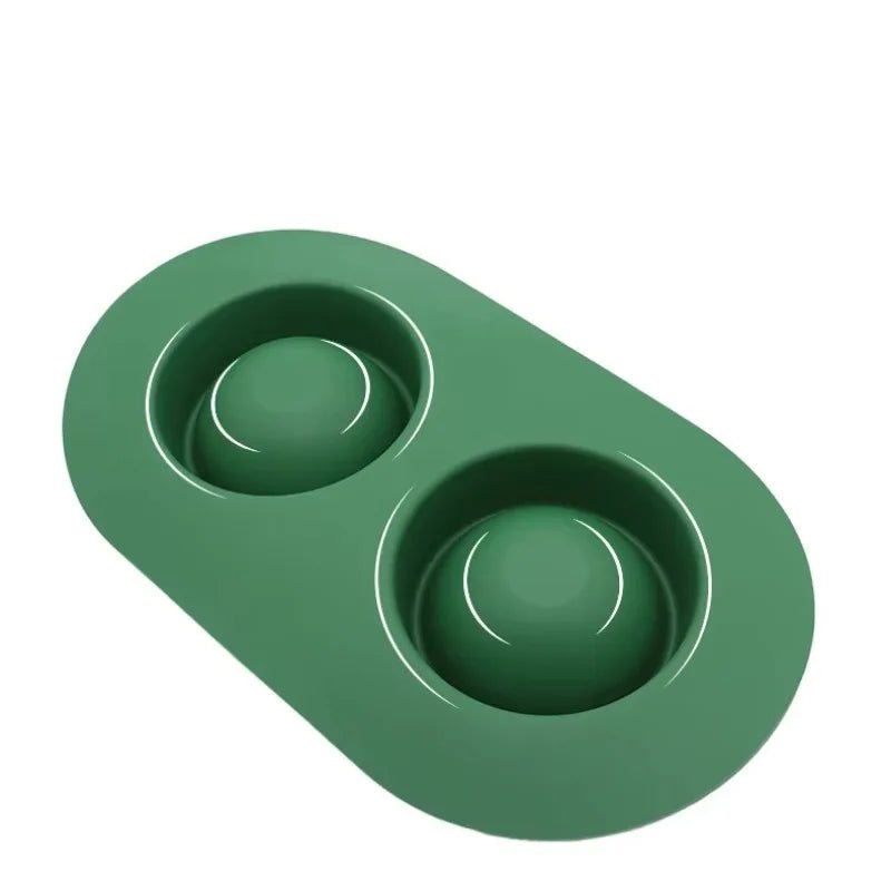 gamelle double anti-dérapant pour chiot de couleur vert en caoutchouc. La gamelle chiot est double pour chiot vert. Image produit Boutiquechien
