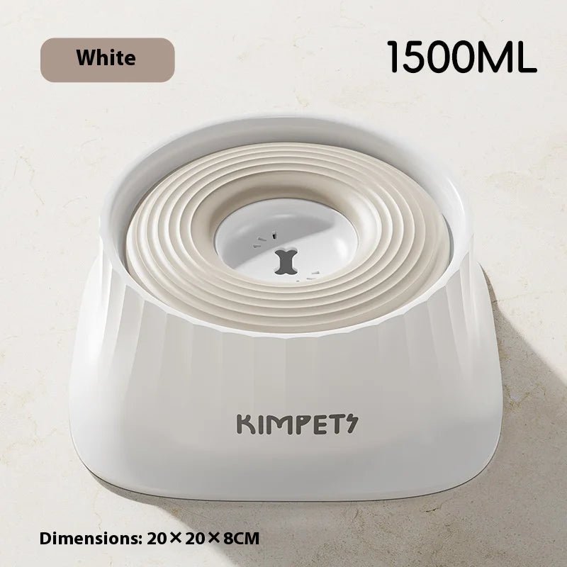 Gamelle eau chien anti glouton blanc