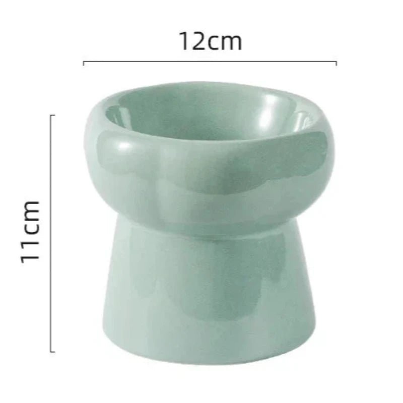 Gamelle pour chien surélevé style céramique de couleur vert claire. Image produit Boutiquechien