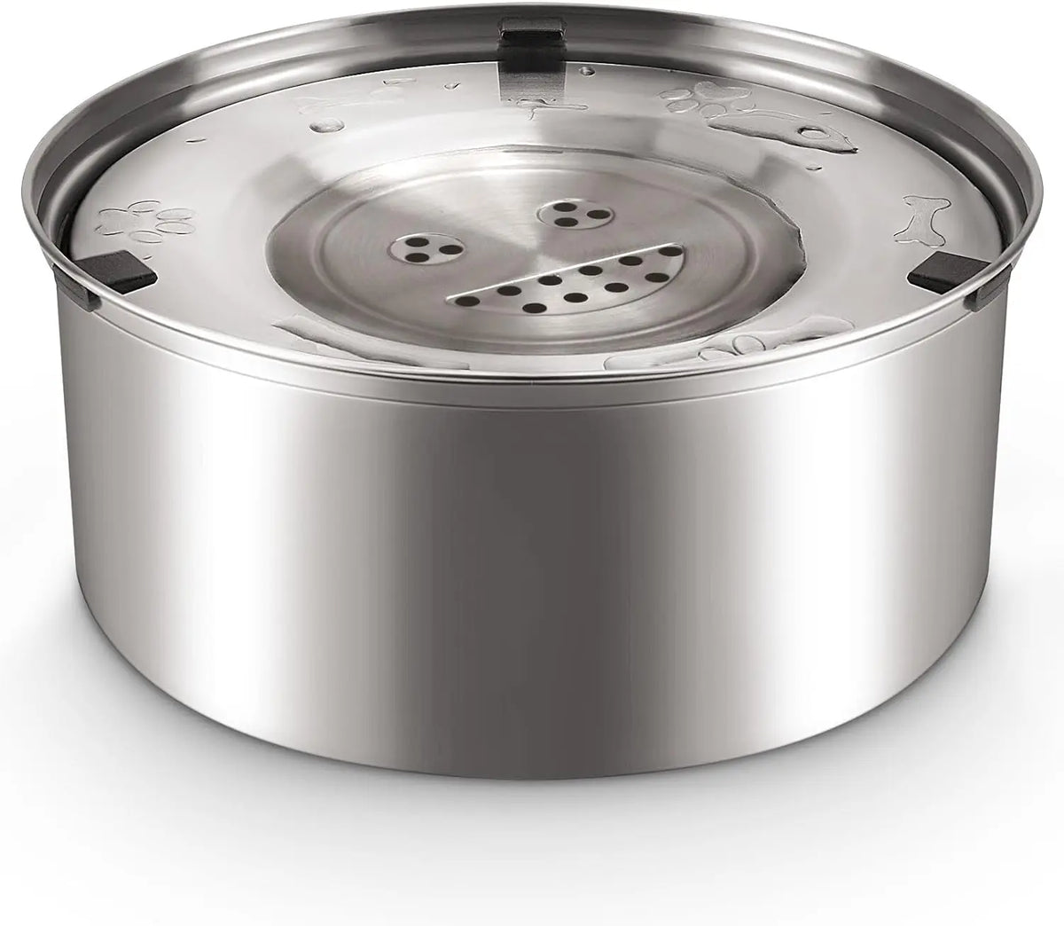 gamelle d'eau pour chien en inox avec de l'eau. Image produit Boutiquechien