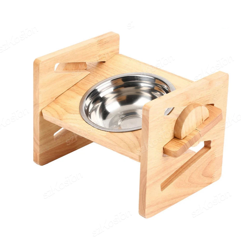 Gamelle chien sureleve avec support bois de boutiquechien