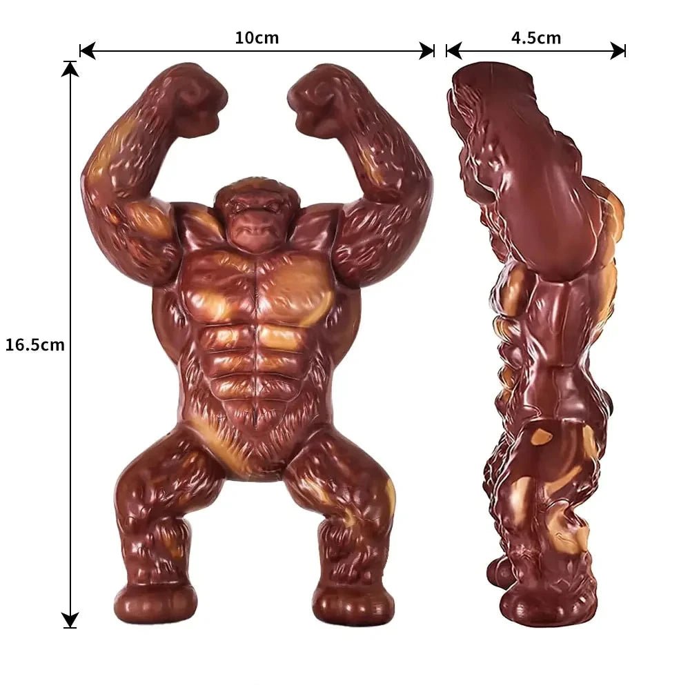 dimension du gorille jouet pour chien  de 16.5CM de haut et 4.5cm de large. Image produit Boutiquechien
