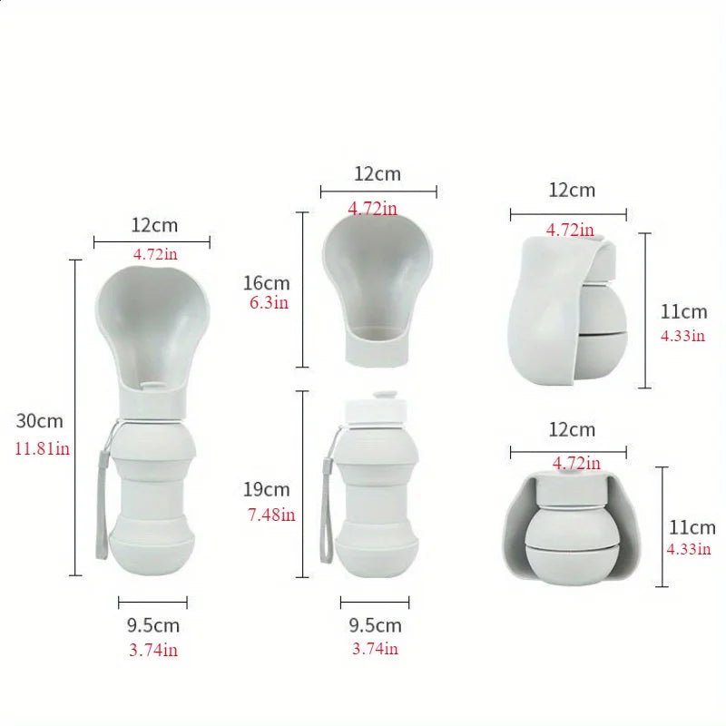 Gourde pliable pour chien dimensions