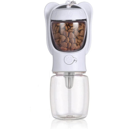 gourde pour chien 3en1 de couleur blanc parfait pour les promenades avec son chien. Image produit Boutiquechien