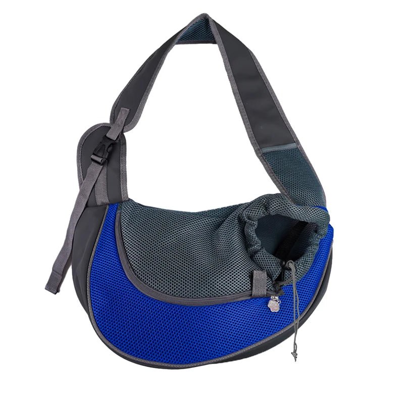 sacoche pour chien de couleur bleu foncé pour transporter facilement son chien. Image produit Boutiquechien