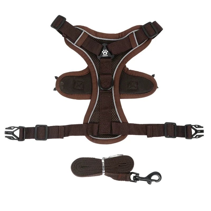 Harnais anti traction petit chien brun fonce