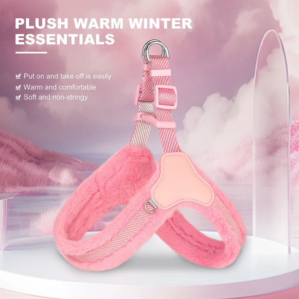Harnais baudrier pour petit chien rose 