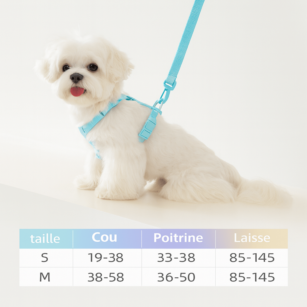 dimensions total du harnais pour chien chiot de boutiquechien