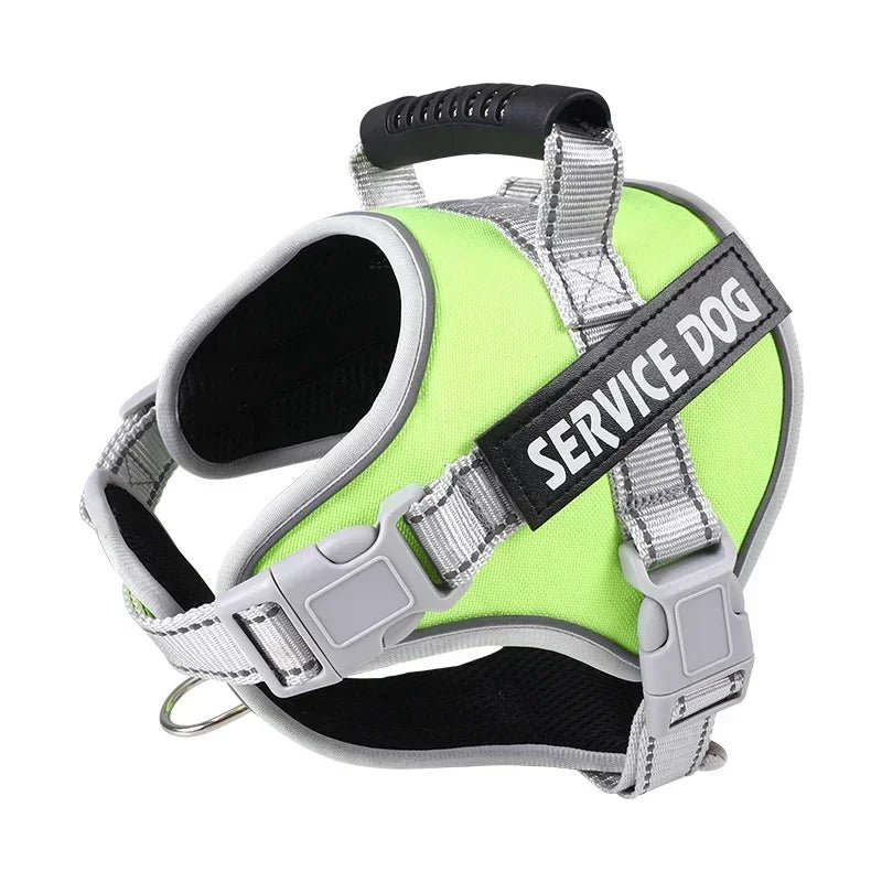 Harnais chien education vert fluo