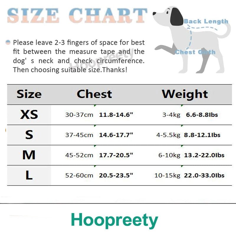 Harnais chiot 4 mois dimensions 