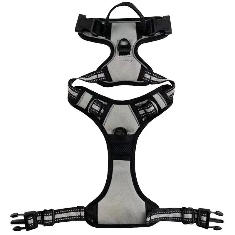 Harnais de securite pour petit chien de couleur gris et noir. Image produit Boutiquechien