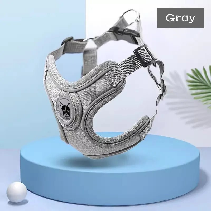 Harnais ergonomique chien gris