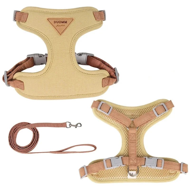harnais kakhi pour petit chien fais en nylon 