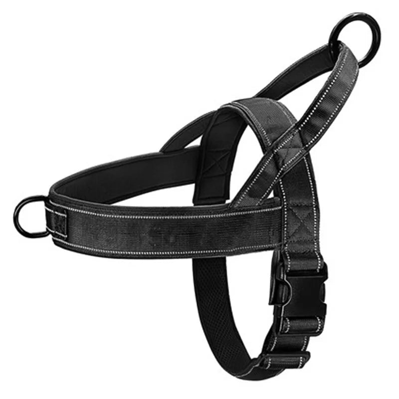 Harnais poitrail pour gros chien noir