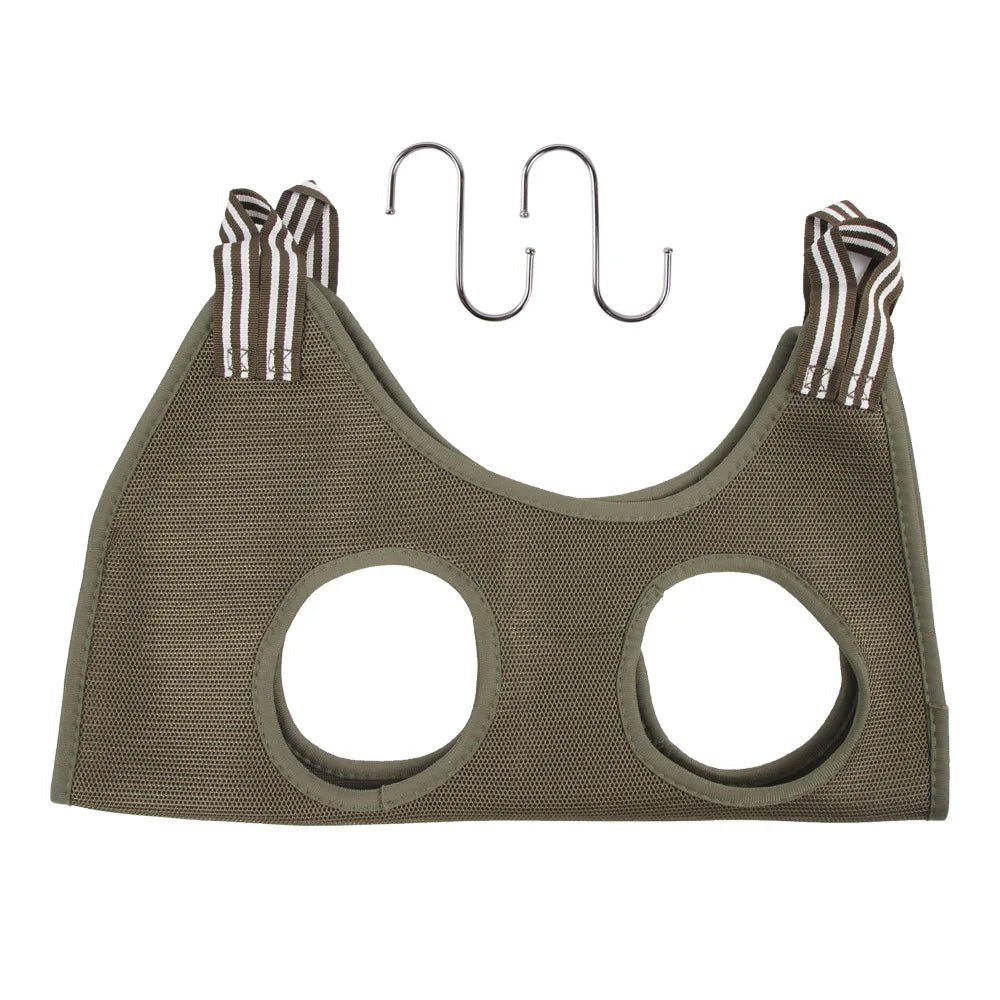 Harnais pour laver gros chien gris