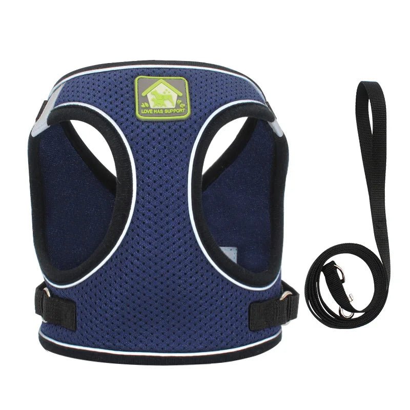 Harnais pour petit chien 4 kg bleu fonce