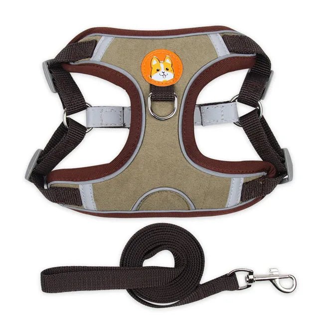 Harnais pour petit chien 5 kg brun