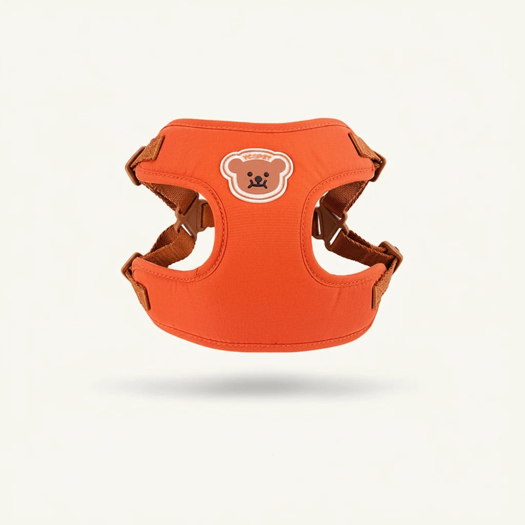 Harnais pour petit chien yorkshire orange 