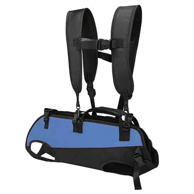 Harnais pour transporter un chien bleu