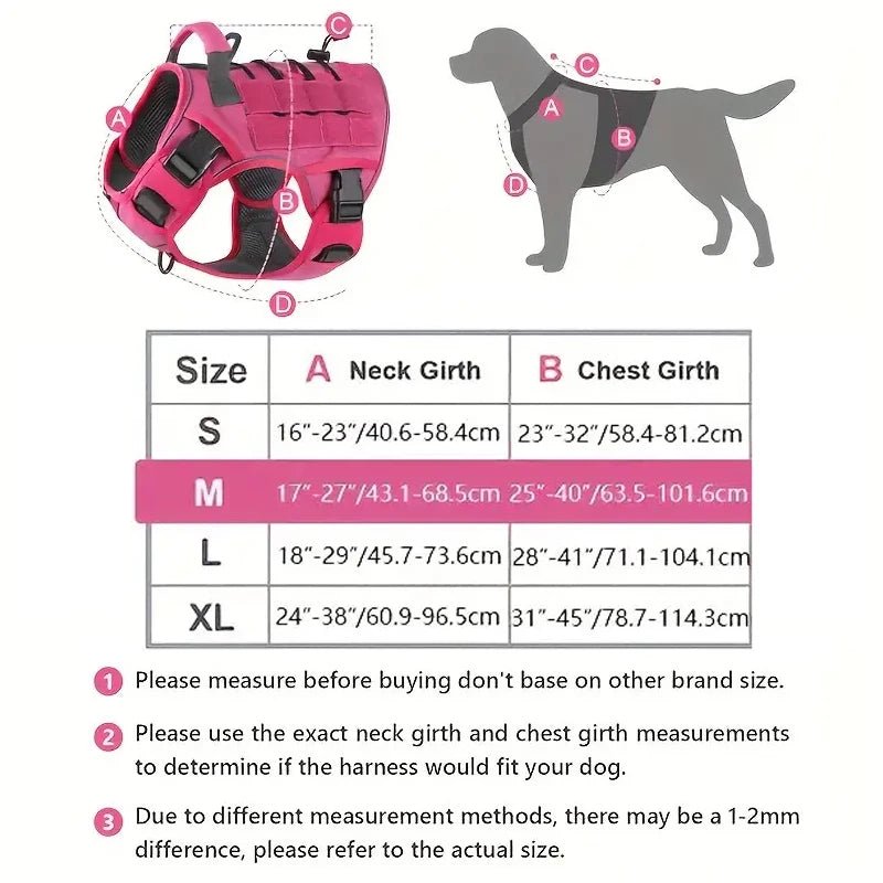 Harnais rose pour chien dimensions 