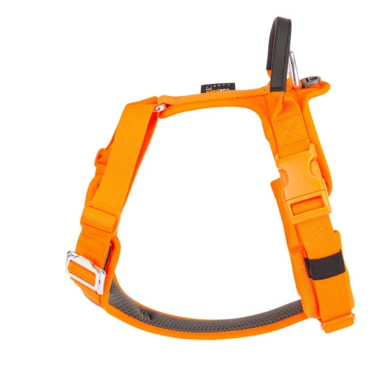 Harnais pour gros chien de couleur orange  et noir de boutiquechien