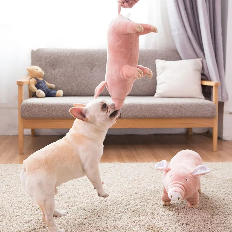 Jouet chiot bouledogue francais avec un chien qui joue