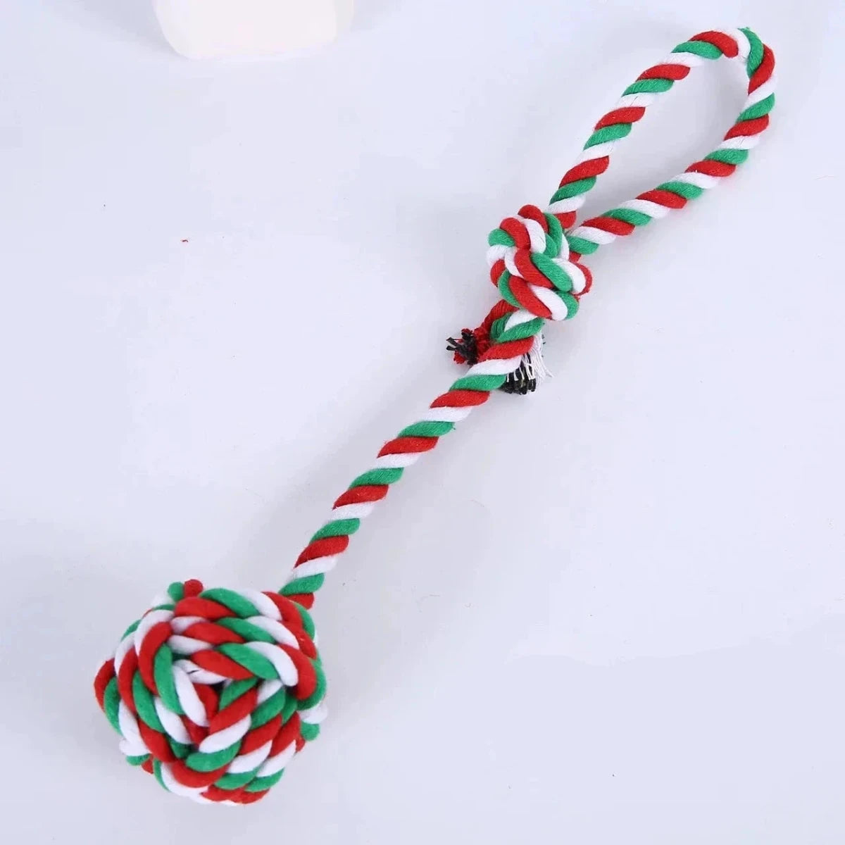 jouet en corde avec poigne et balle. Parfait pour jouer avec votre chien. Image produit Boutiquechien