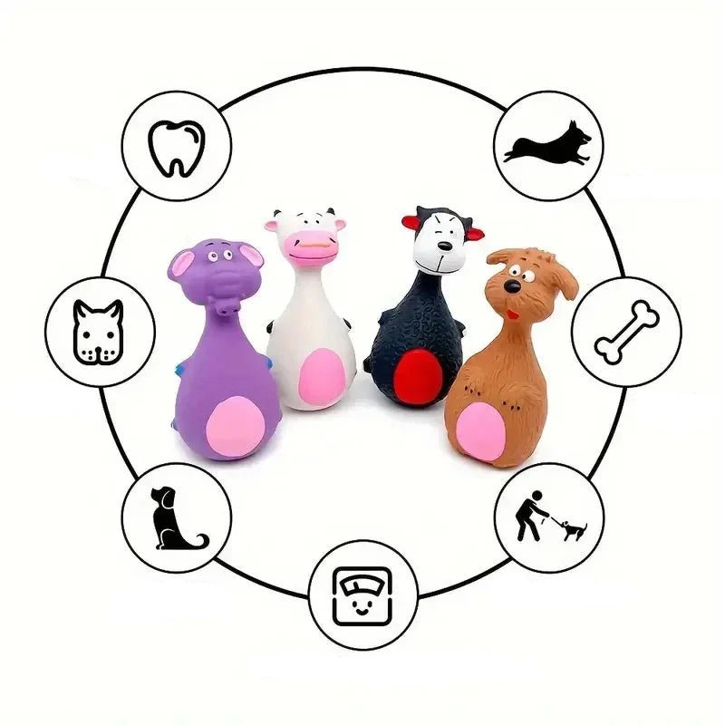 jouet pour chien en forme d'animaux grinçant avec tous les avantages du produit. Image produit de boutiqechien