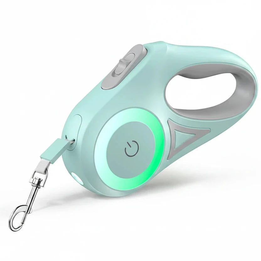 laisse verte économique pour chien. Cette laisse est lumineuse et possède 3m de corde pour maintenir votre chien. Image produit Boutiquechien
