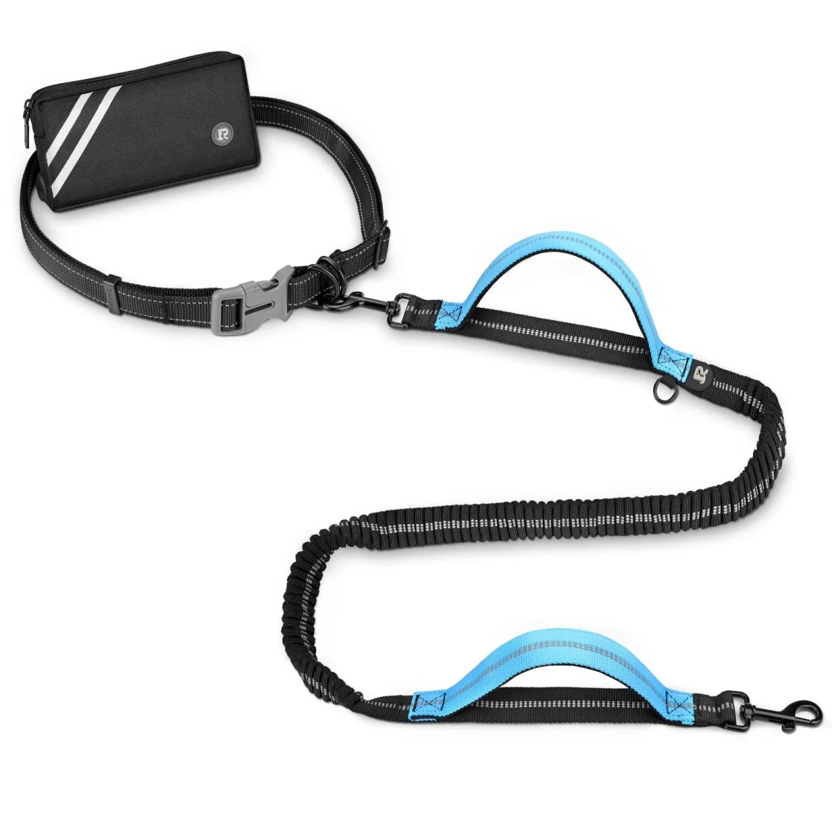 Laisse canicross gros chien bleu et noir