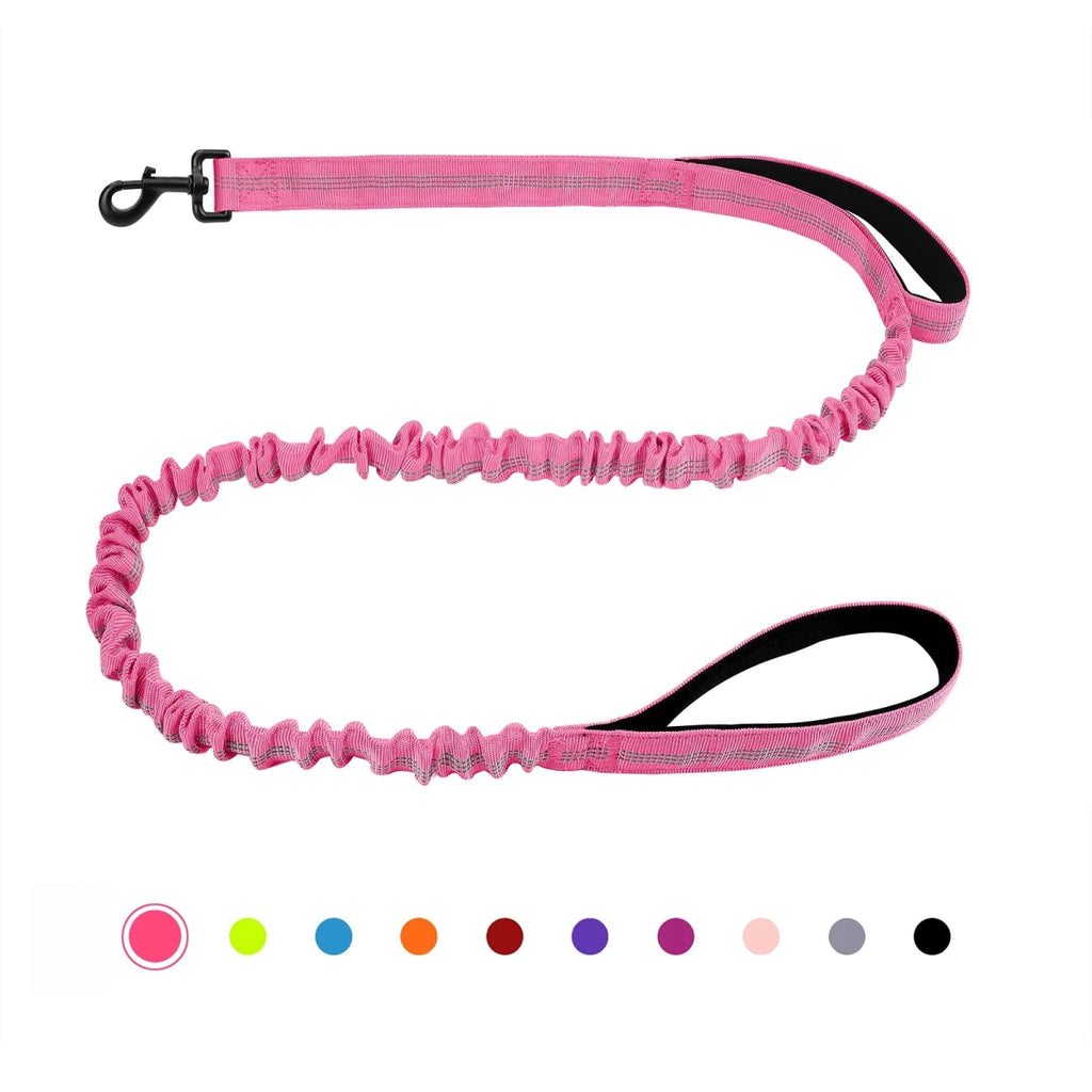 Laisse canicross petit chien rose pale 