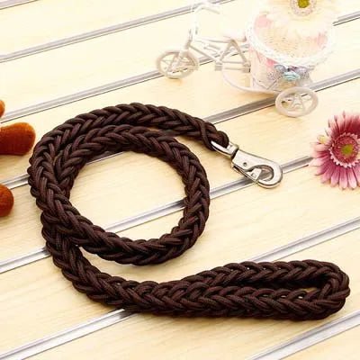 Laisse corde gros chien marron